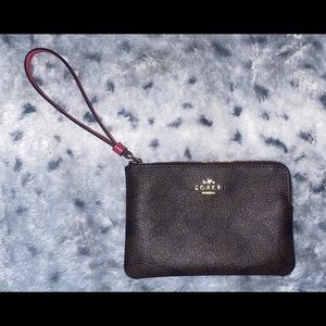 Coach Large Corner Zip Wristlet In Signature Canvas Red addition